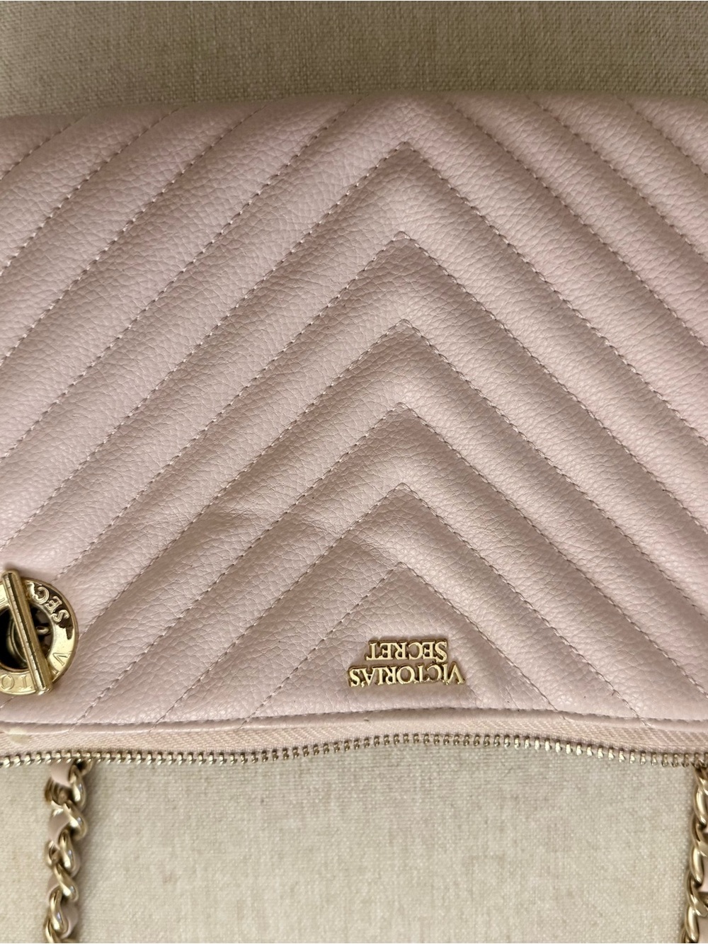 Victoria's Secret Blush Quilted Chain Crossbody Bag